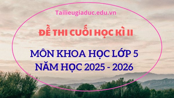 Đề thi Khoa học lớp 5 học kì 2 năm học 2025–2026