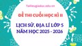 Đề thi Lịch sử và Địa lí lớp 5 học kì 2 năm học 2025–2026