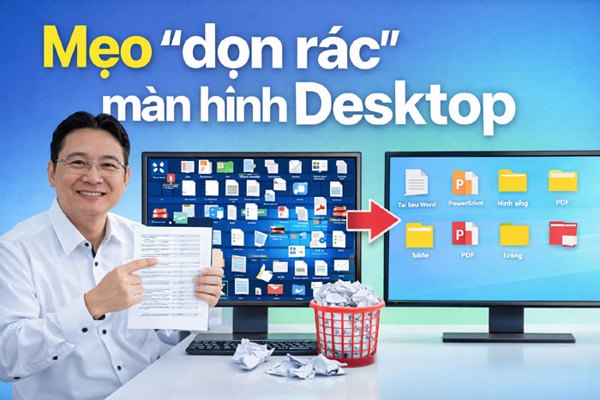 Mẹo "dọn rác" màn hình Desktop: Cách tôi dọn dẹp máy tính khoa học